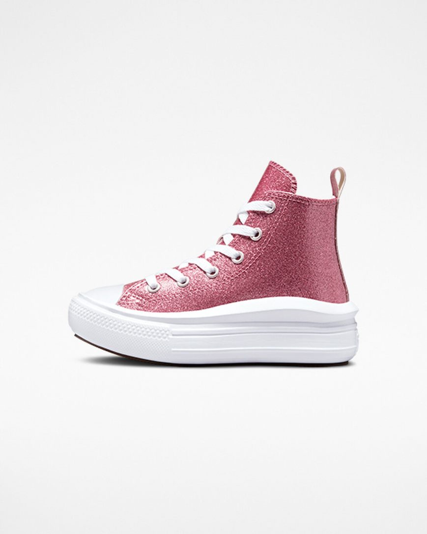 Zapatos Plataforma Converse Chuck Taylor All Star Move Glitter Altas Niña Rosas Moradas Blancas | PE 4L087P